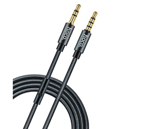 Кабель AUX Hoco UPA04 Noble Sound мікрофон 1 м Black