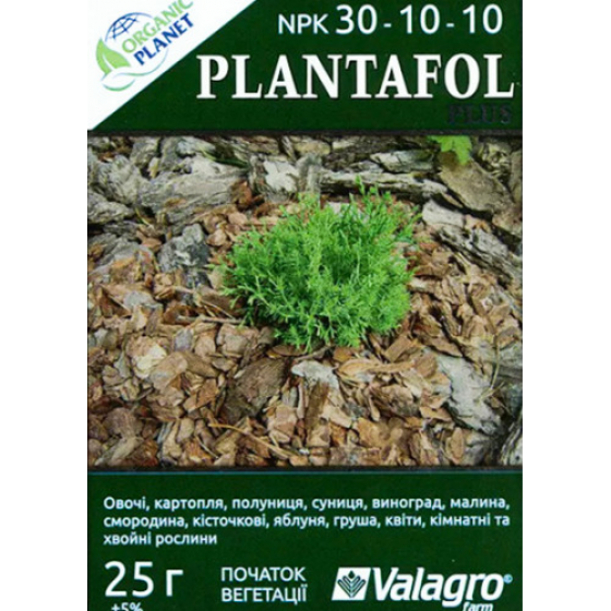 Добриво мінеральне Valagro Plantafol NPK 30-10-10 25 г