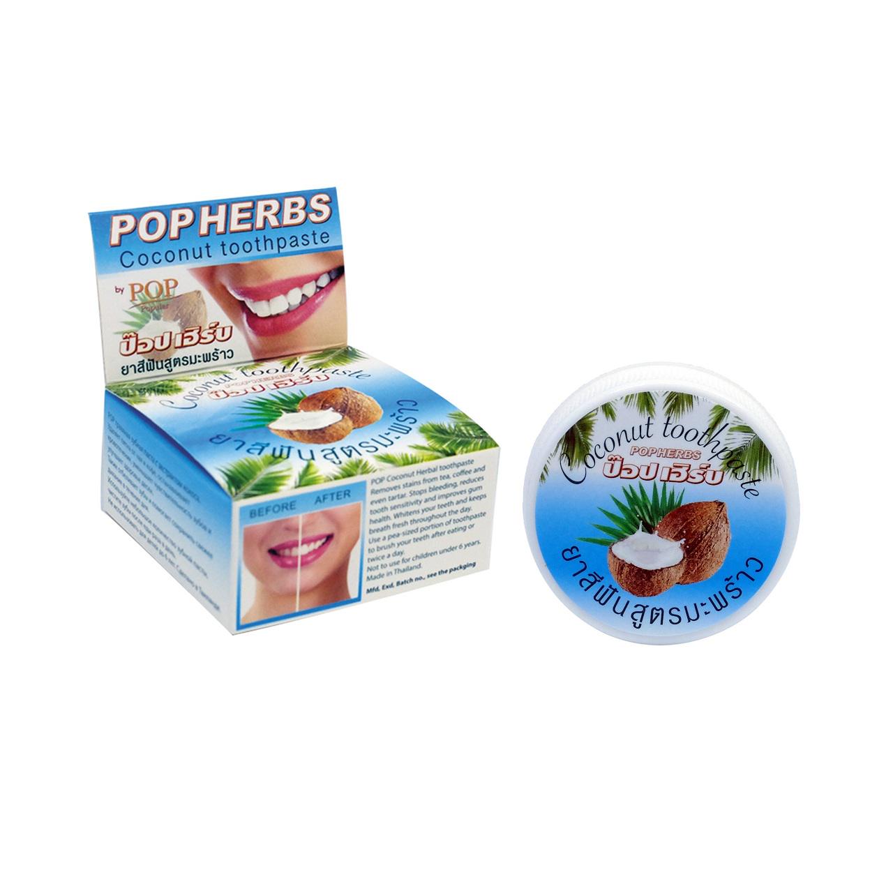 Зубная паста Pop Herbs отбеливающая с кокосом 30 мл (8853318003216)