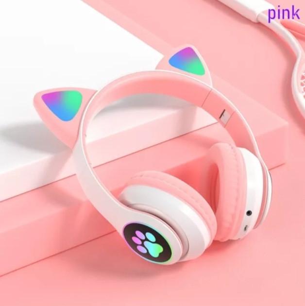 Навушники бездротові ASK-28 з котячими вушками та LED підсвіткою Рожевий (000346) - фото 10 Навушники бездротові ASK-28 з котячими вушками та LED підсвіткою Рожевий (000346) - фото 10