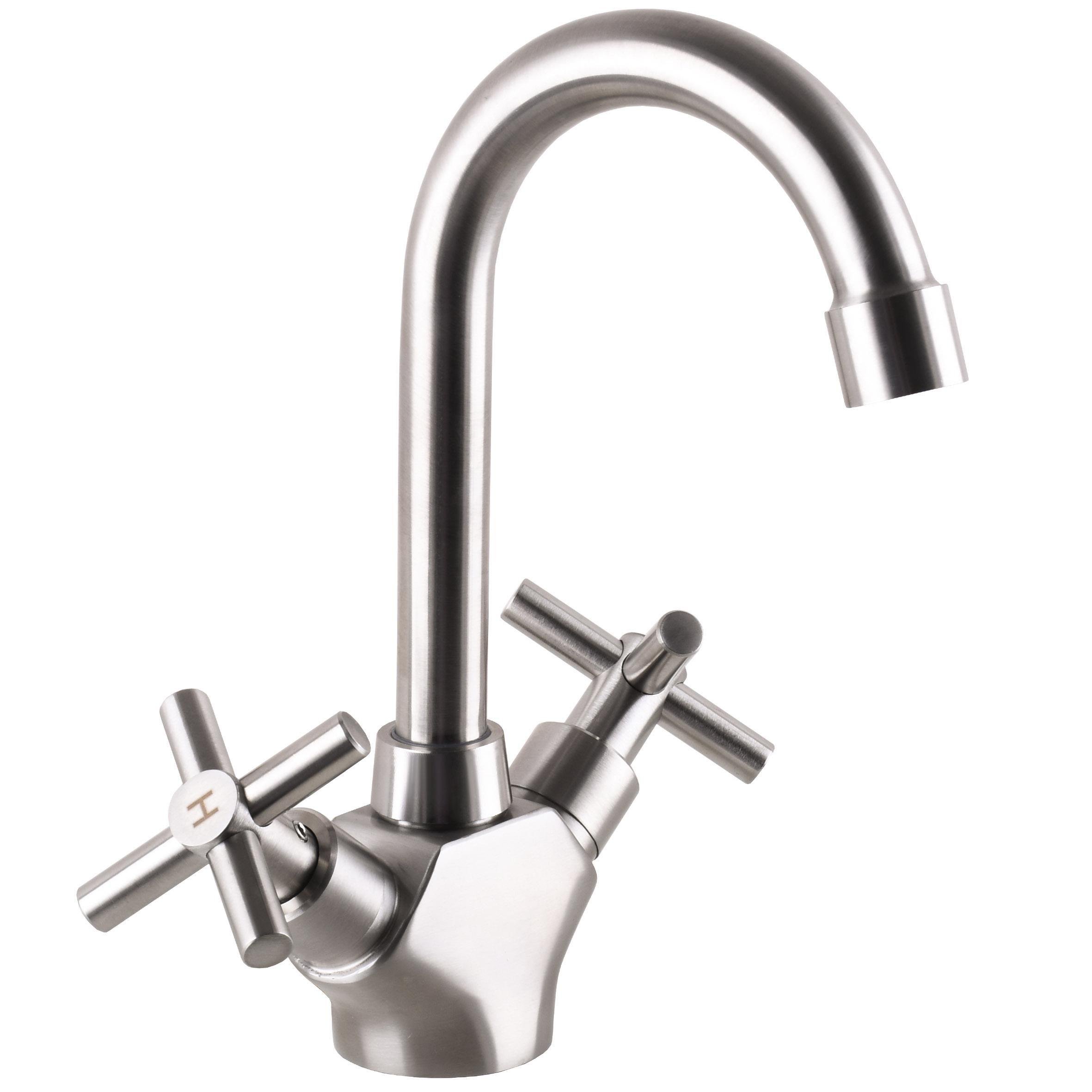 Смеситель для умывальника Globus Lux нержавеющая сталь Сатин (22959) Смеситель для умывальника Globus Lux нержавеющая сталь Сатин (22959)