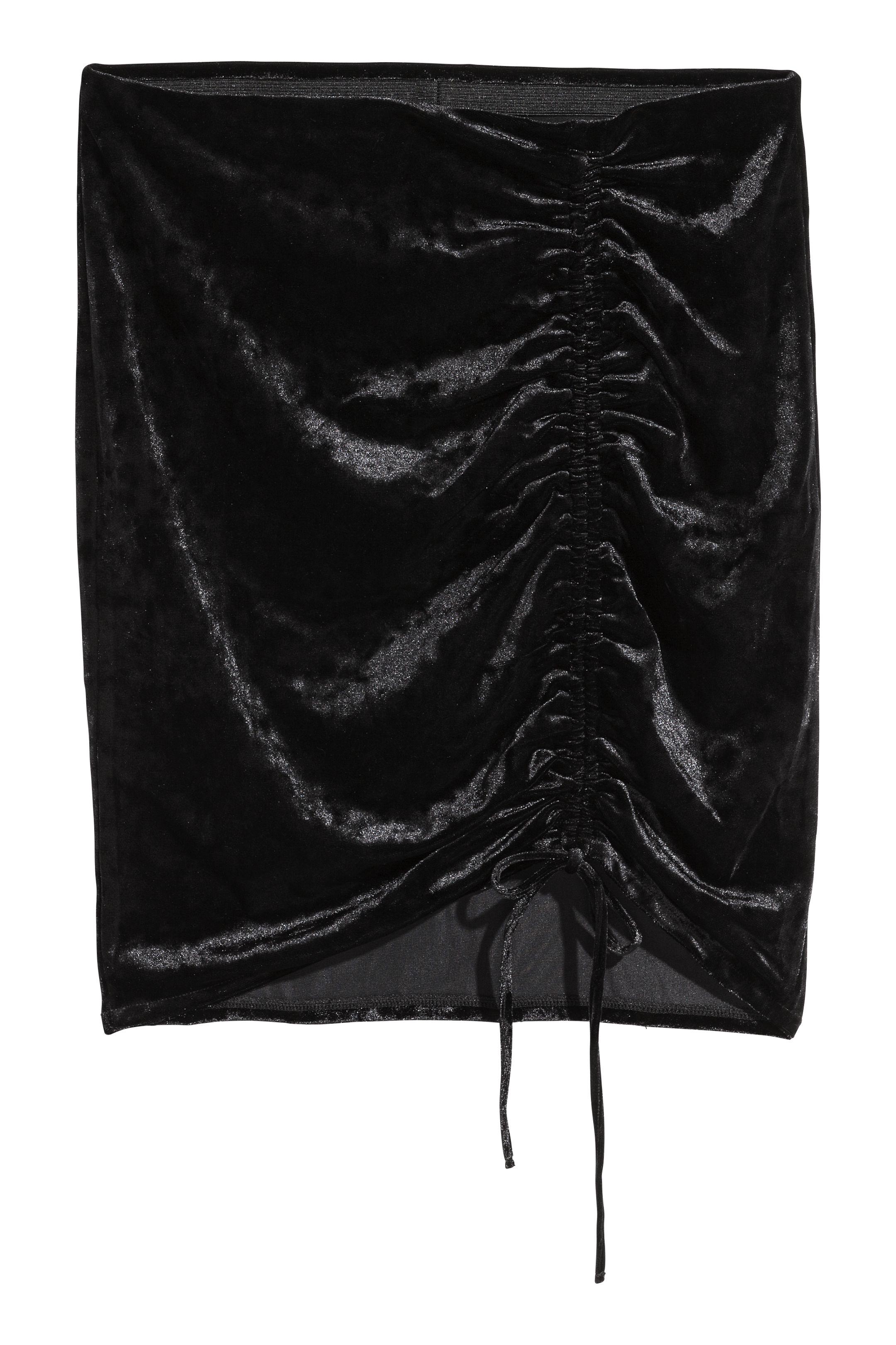 Юбка бархатная M Черный (4675576dlog)