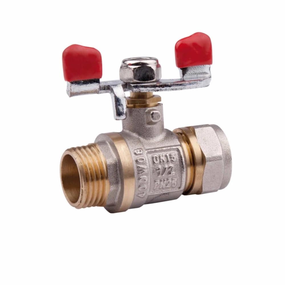 Кран шаровой прямой Valve SV330W2020 никелированный 3/4"х20 мм (FRRS00003157)