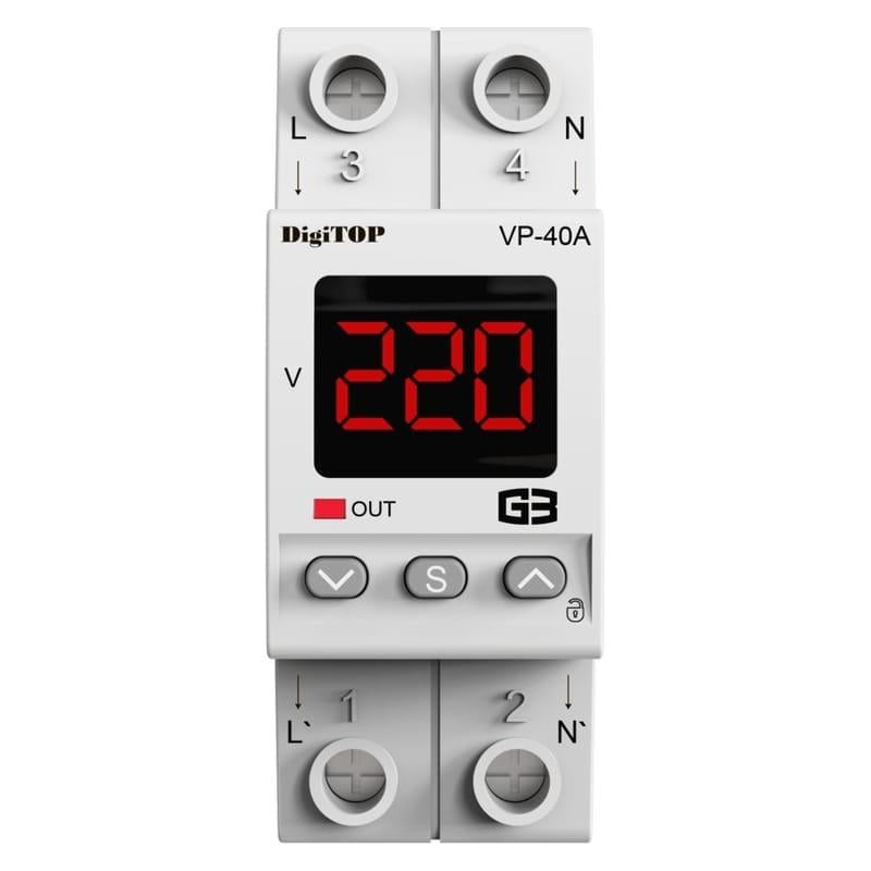 Реле напряжения Digitop VP-40A M2R на din рейку
