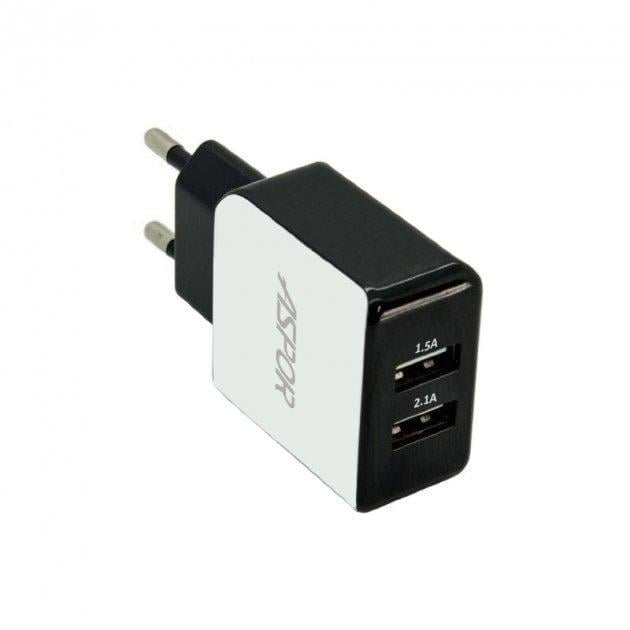 Мережевий зарядний пристрій Aspor A811 ADC P15 2USB/2,1A з USB-кабелем Type-C Білий (1858272468) - фото 3 Мережевий зарядний пристрій Aspor A811 ADC P15 2USB/2,1A з USB-кабелем Type-C Білий (1858272468) - фото 3