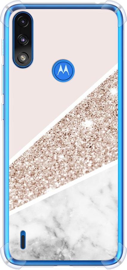 Чехол на Motorola E7 Power Пастельный мрамор (4342sp-2284-42517)
