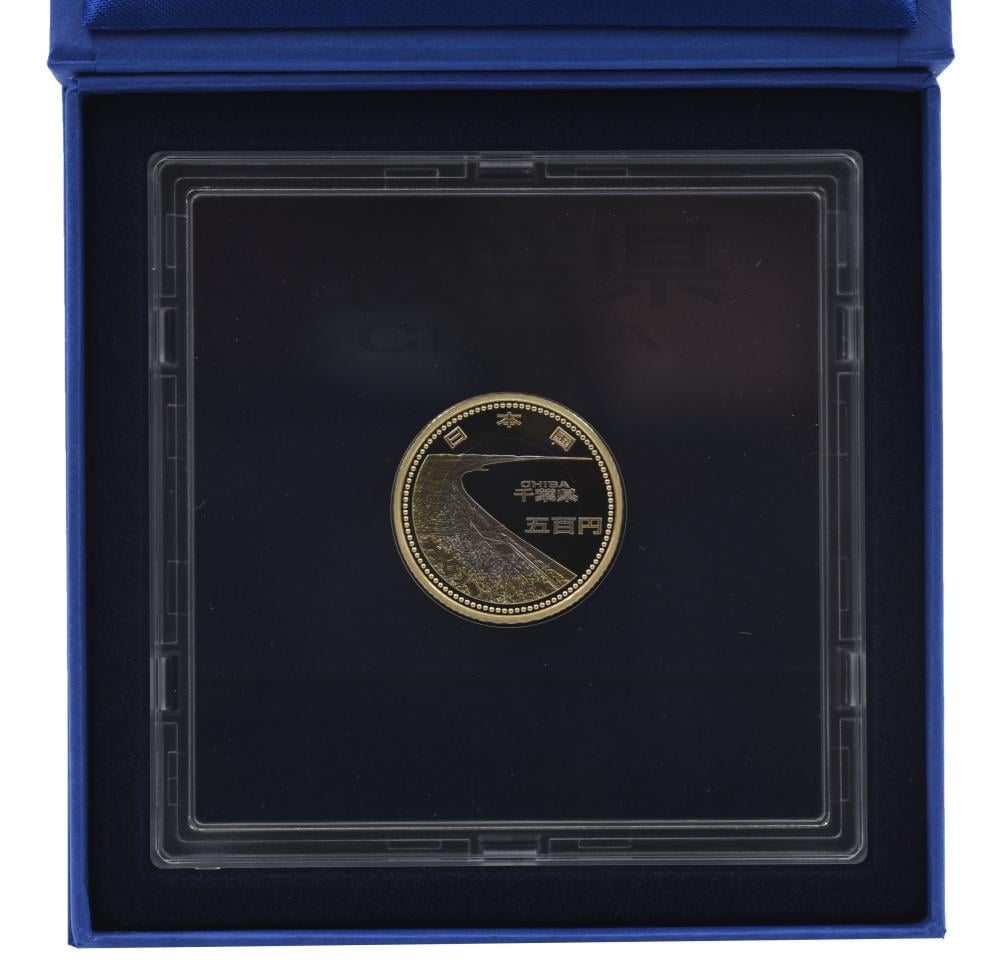 Колекційна монета Японія 500 єн 2015 біметал Proof Префектури Тіба в сувенірній упаковці (М21369)