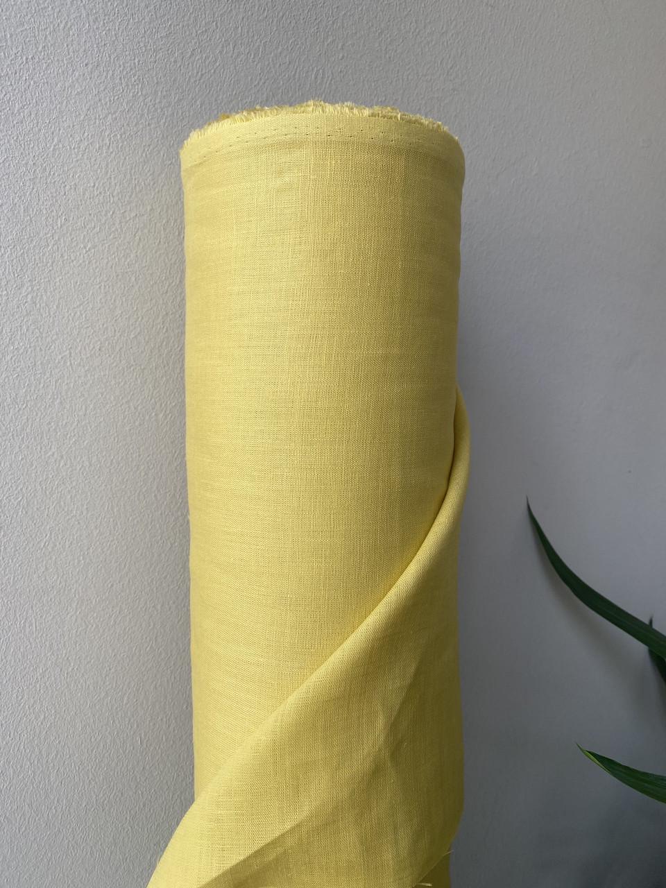 Тканина сорочково-платтєва LINEN PLUS 100% льон 143 см 127/284 Салатовий з жовтим відтінком - фото 2 Тканина сорочково-платтєва LINEN PLUS 100% льон 143 см 127/284 Салатовий з жовтим відтінком - фото 2