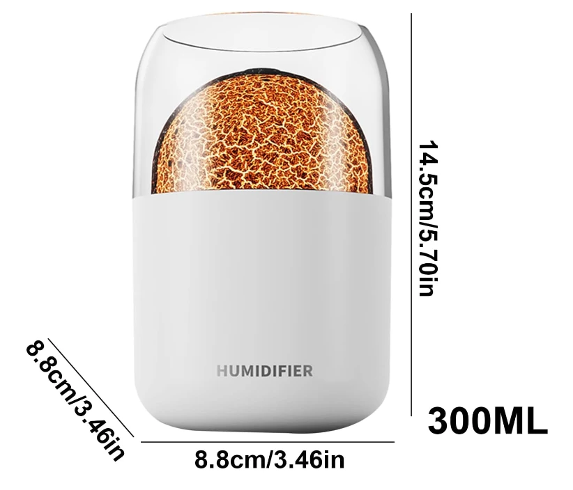 Зволожувач повітря для дому з аромадифузором та ефектом полум'я 280 мл (2564180896) - фото 3