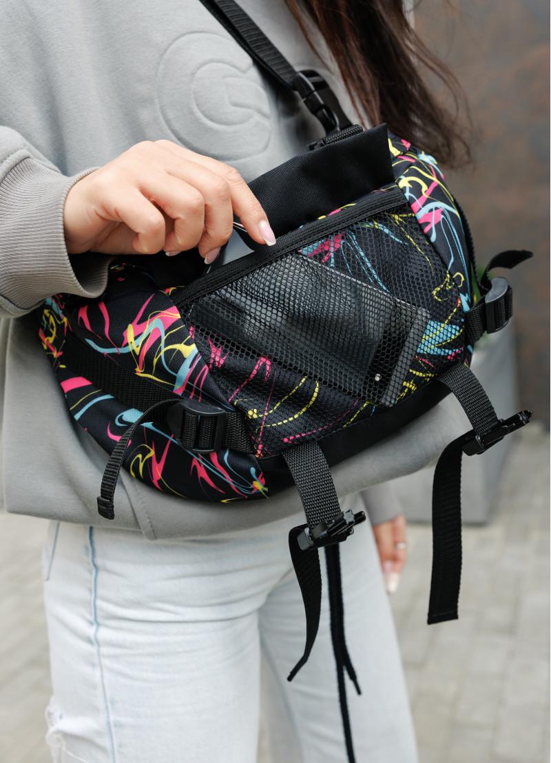 Рюкзак женский Sambag RollTop Double Abstract 41х27х18 см Черный (24330707) - фото 3