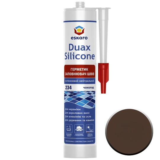 Герметик заповнювач швів Eskaro Duax Silicone №234 силіконовий нейтральний 300 мл Шоколадний (2602650140)