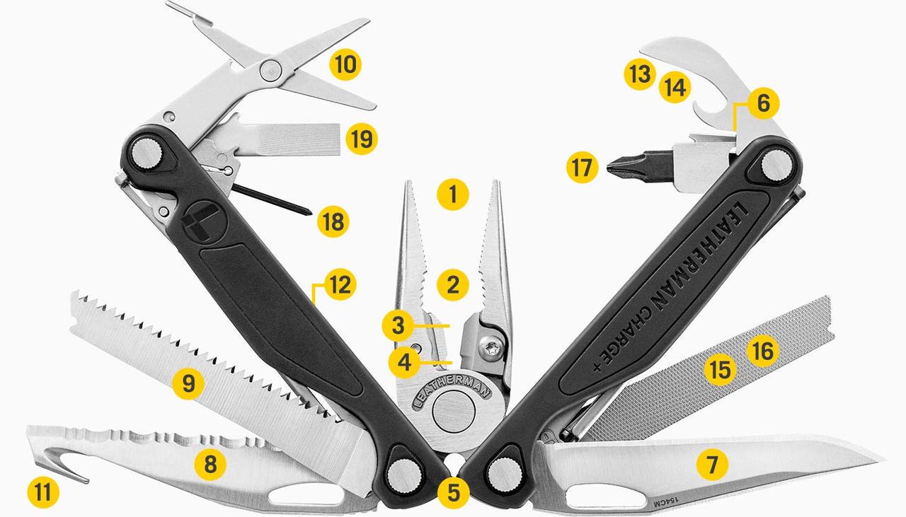 Мультитул Leatherman Charge Plus 19 інструментів з чохлом та бітами (832516) - фото 2