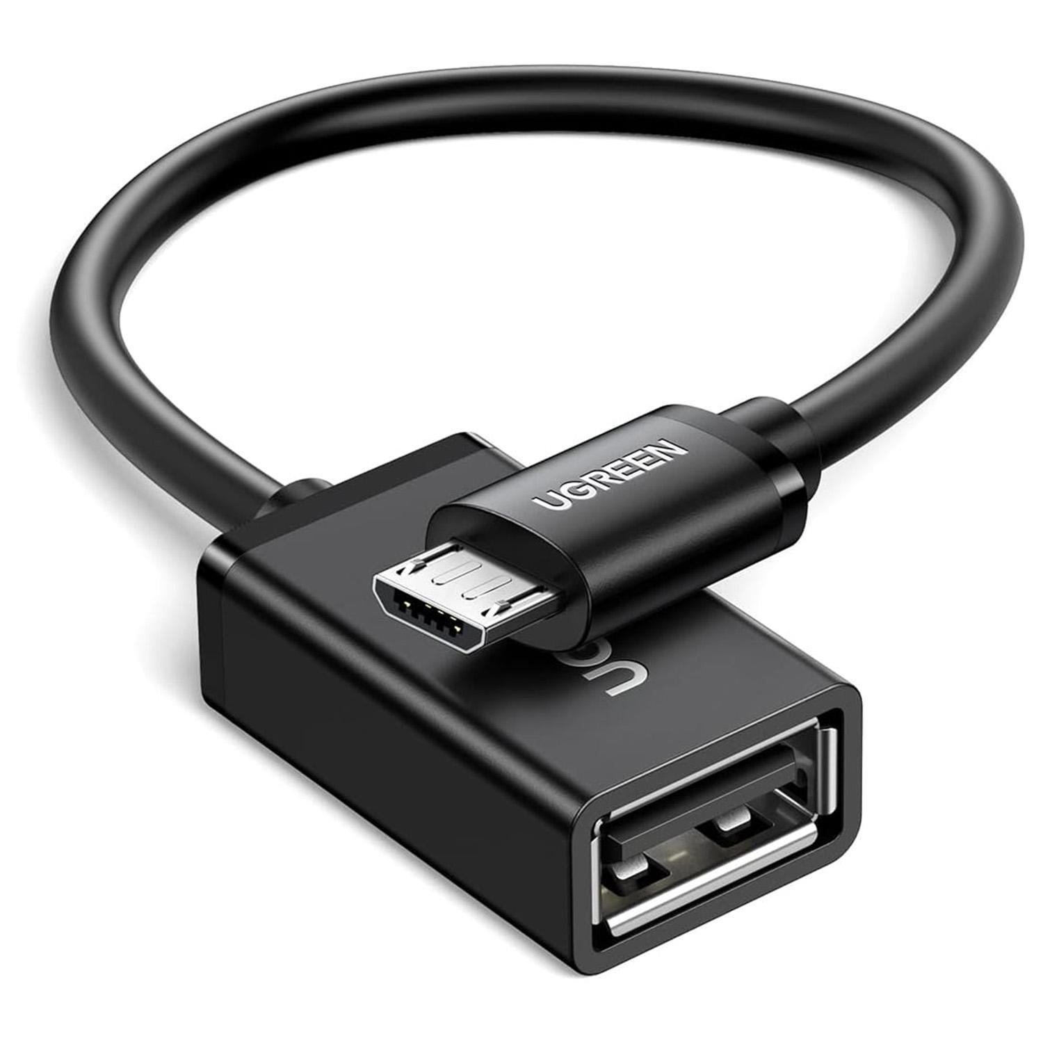 Кабель-перехідник OTG UGREEN US133 Micro USB/USB 2.0/17 см Чорний (10396)