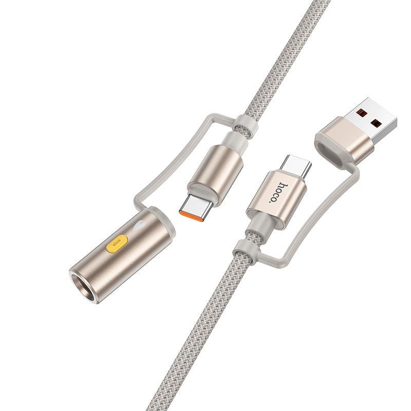 Кабель Hoco U138 All-in-one USB-C + прикуриватель 1,2 м Серый (613265) Кабель Hoco U138 All-in-one USB-C + прикуриватель 1,2 м Серый (613265)