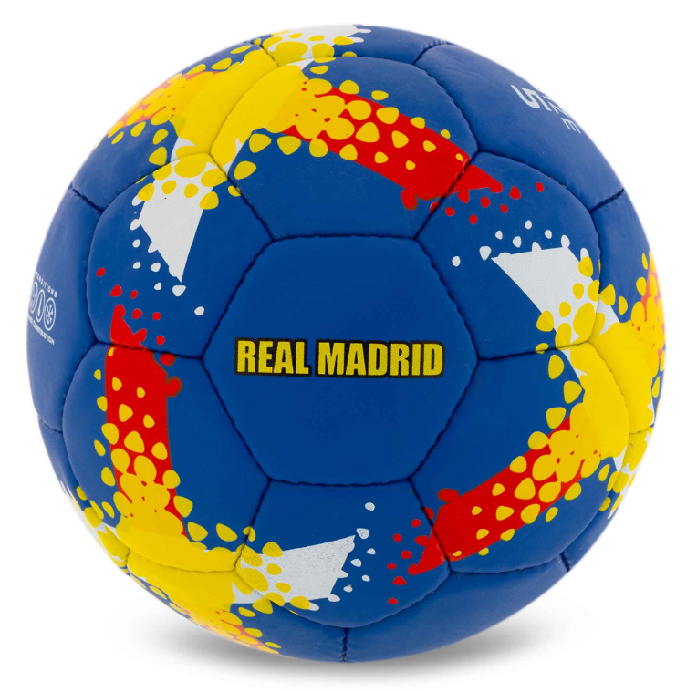 Мяч футбольный BALLONSTAR REAL MADRID FB-0047-833 №5 PU Гриппи сшит вручную Темно-синий (29655148)