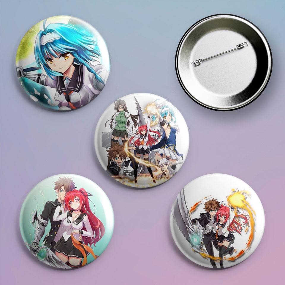 Значки на рюкзак с принтом аниме По велению адской сестры Shinmai Maou no Testament 4 шт.