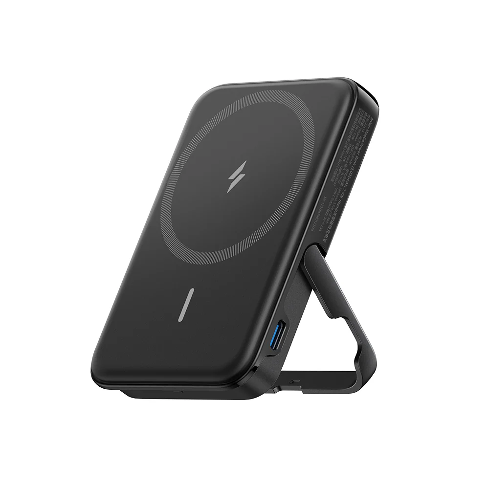 Повербанк магнитный беспроводной Anker MagGo A1618 5000 mAh 12W с подставкой Black
