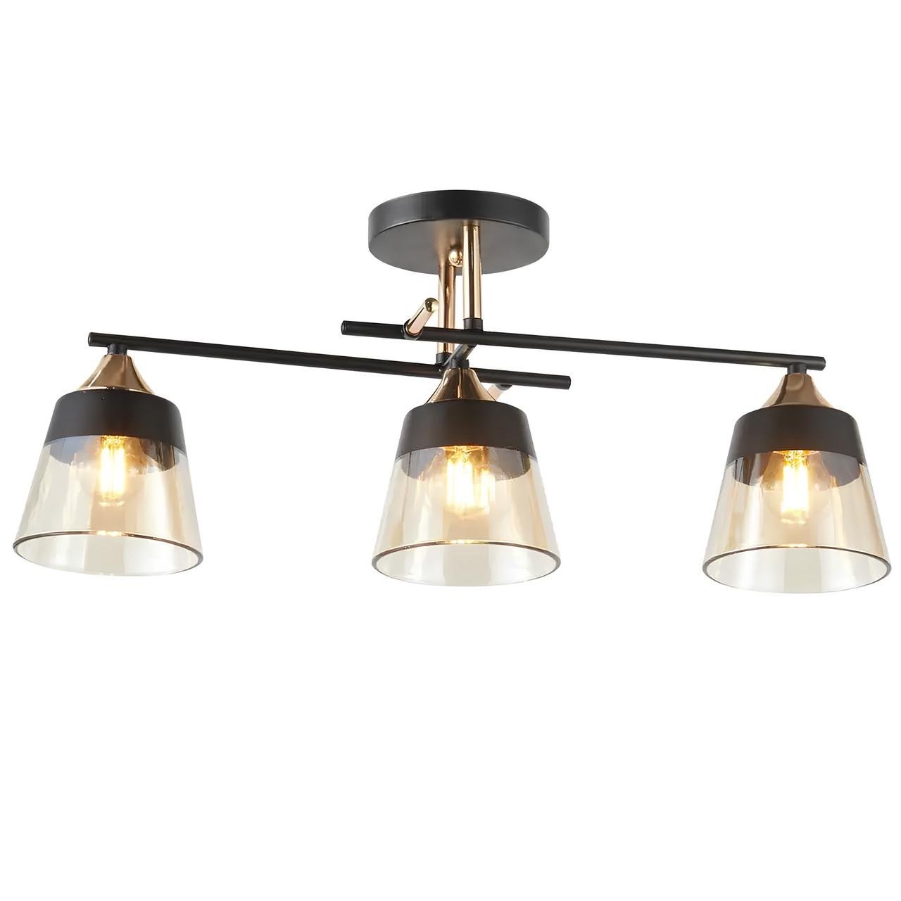 Люстра устілка Valeso V 6312-3 BK+FG на 3 плафони (31424599)