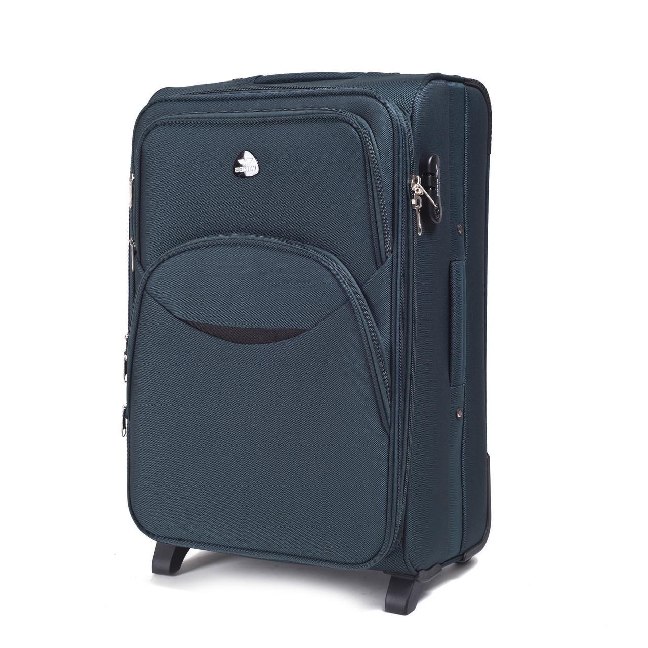 Валіза Wings 1708 мала 54х35х22 см ручна поклажа на 2 колесах Зелений