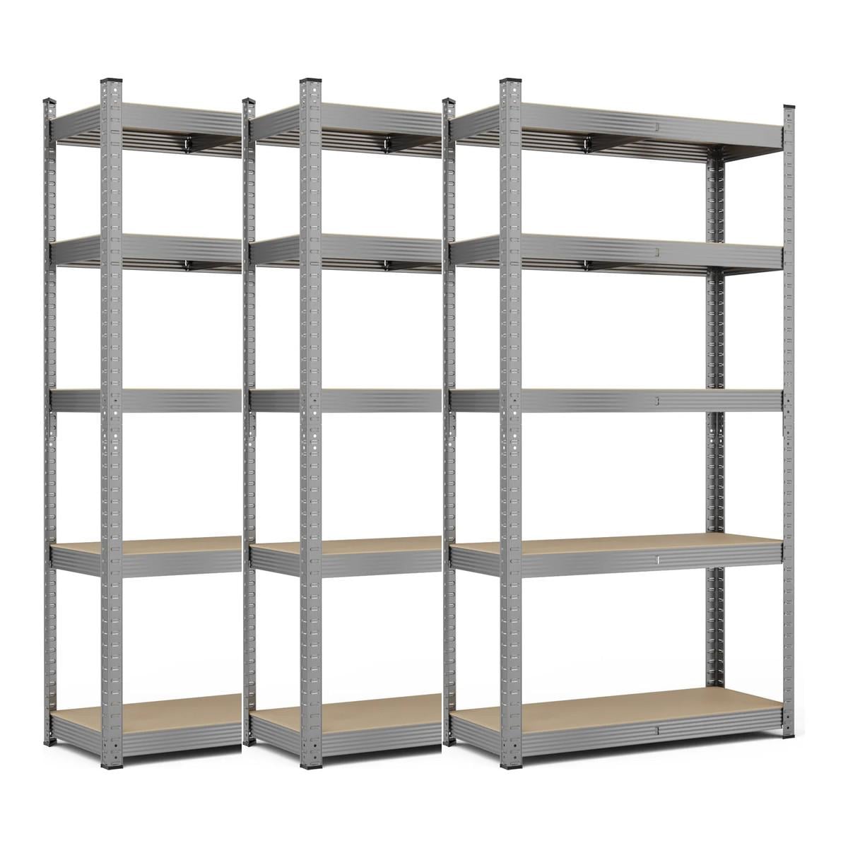 Комплект из 3 стеллажей металлических 1800x900x400 мм оцинкованных StahlPro 5 полок МДФ