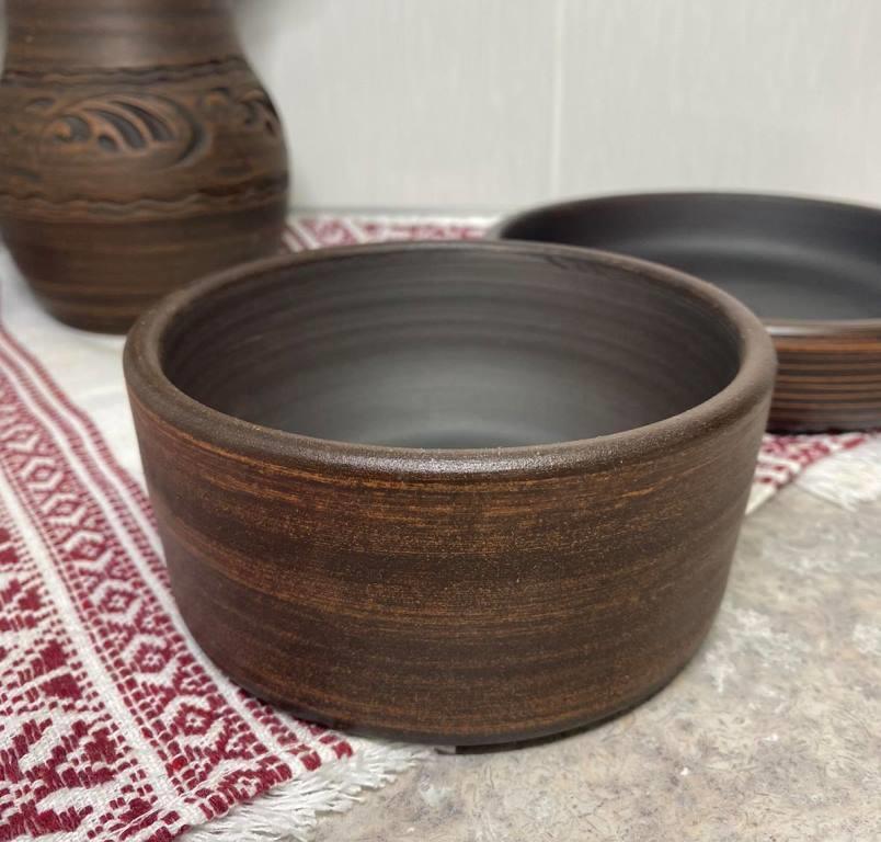 Кеци червона глина тарілка з бортом гладка 13 см (50021)