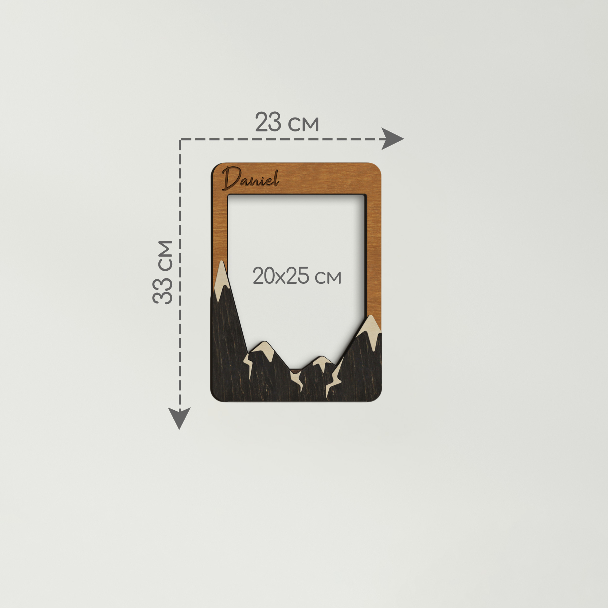 Фоторамка дерев'яна The Frame Depot Гірські вершини під персоналізацію Світло-коричневий (mountain_8x10_vertical-1) - фото 3