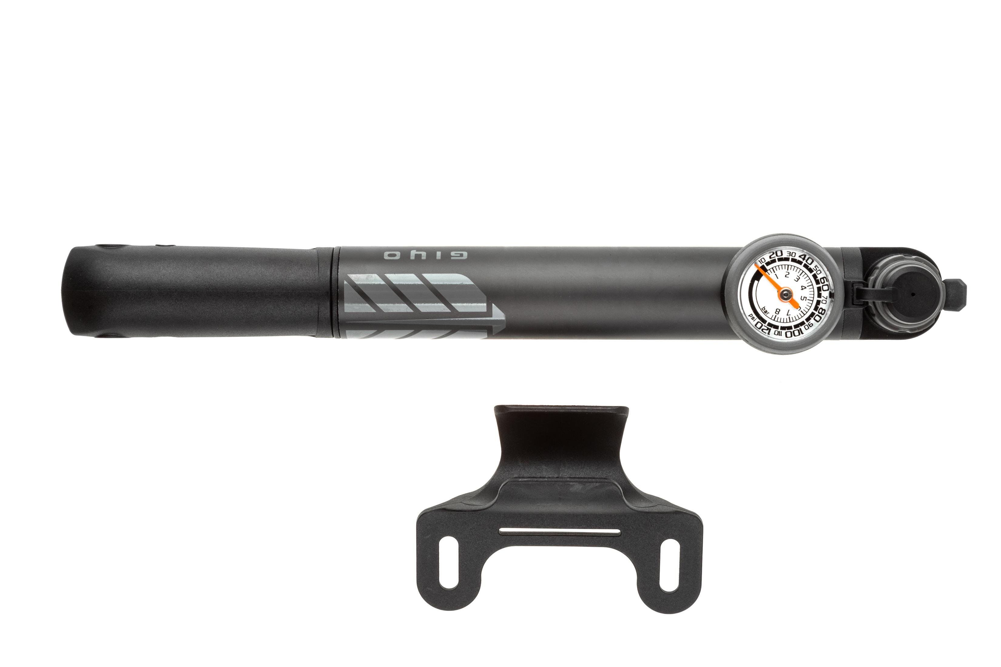 Насос компактний Giyo GP-987 алюміній манометр подвійна голівка 25 см 80psi/5,5bar