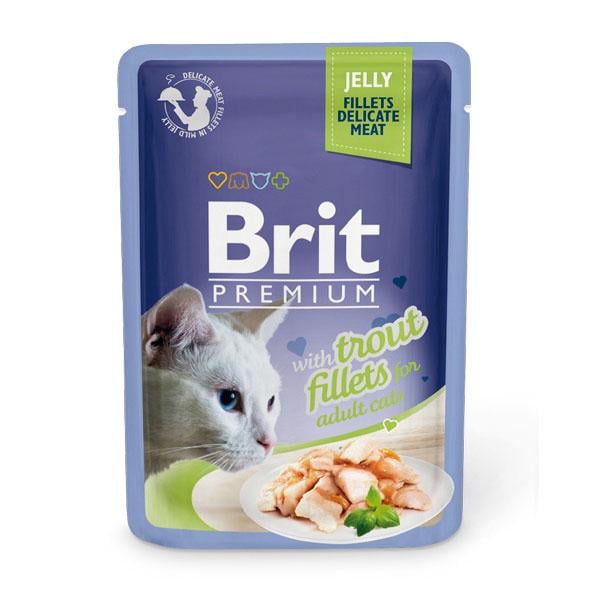 Корм для кошек влажный Brit Premium Кусочки из филе форели в желе 85 г (5062)