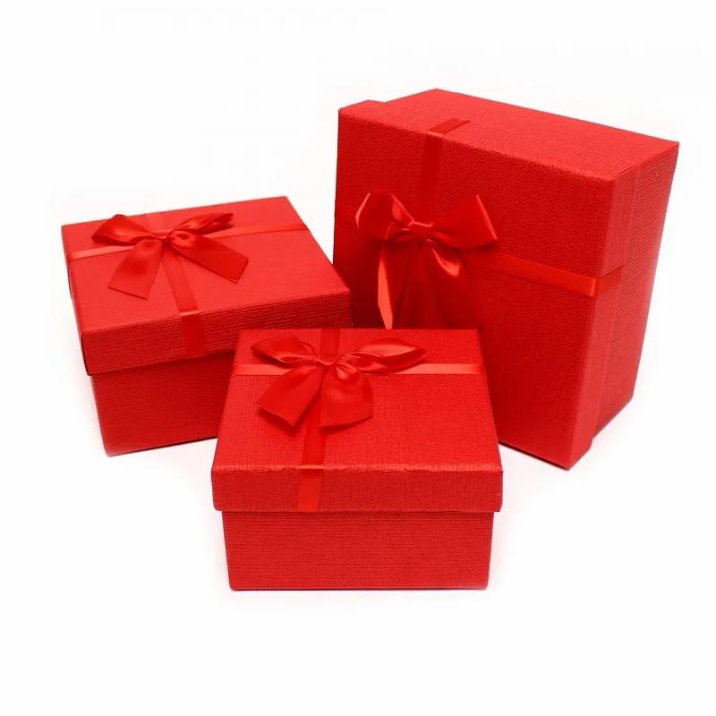 Набор подарочных коробок Stenson R33304R Luxury 19х19х10/17х17х8/15х15х7 см 3 шт. Red (606790)