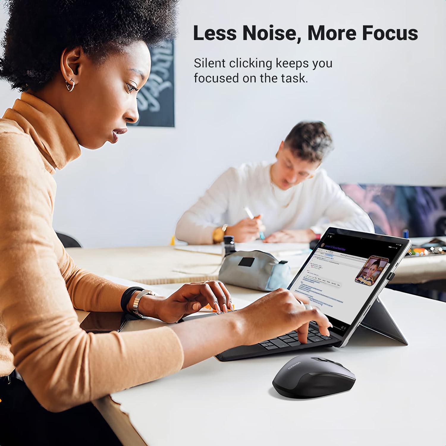 Мишка бездротова UGREEN 4000 DPI 6 Кнопок 2.4G з USB-приймачем Чорний (90545) - фото 11