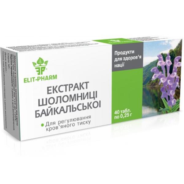 Комплекс для профілактики нервової системи Elit-Pharm Екстракт шоломниці байкальскої 40 табл. (000025409)