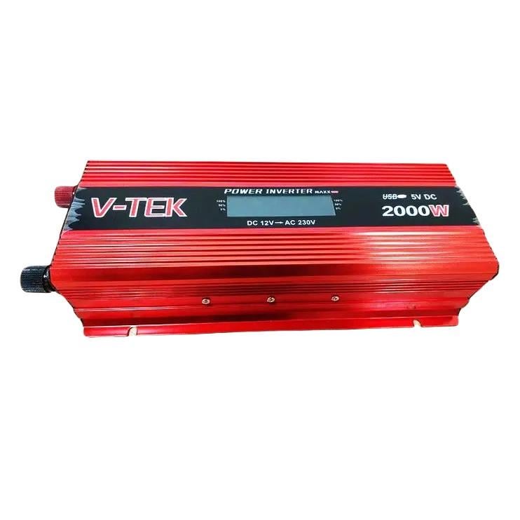 Преобразователь напряжения инвертор V-TEK 2000W DC/AC 12V-220V с LCD дисплеем Red (3_06129) Преобразователь напряжения инвертор V-TEK 2000W DC/AC 12V-220V с LCD дисплеем Red (3_06129)