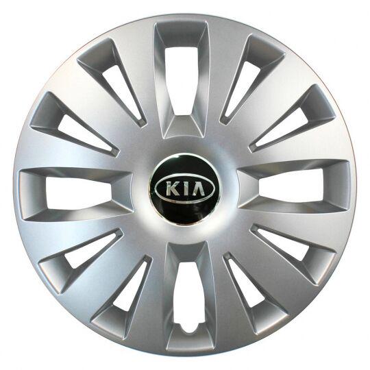 Ковпаки автомобільні SKS 324 R15 з логотипом Kia 4 шт. Сріблястий