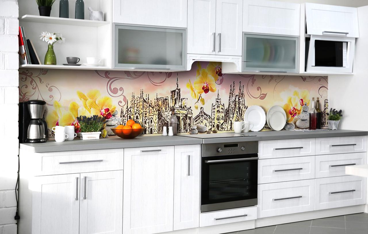 Кухонный фартук Театры Европы виниловый самоклеющийся 60х250 см Абстракция