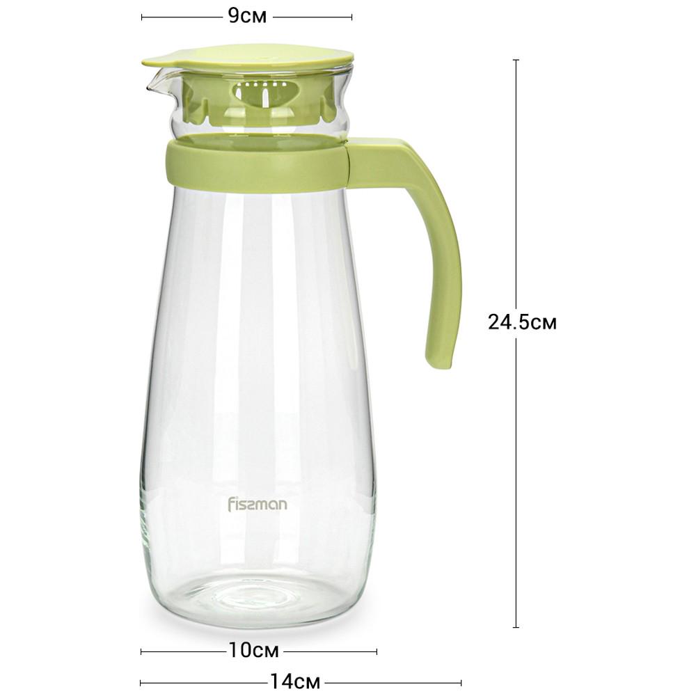 Кувшин Fissman 1,3 л Прозрачный/Зеленый (6452) - фото 6