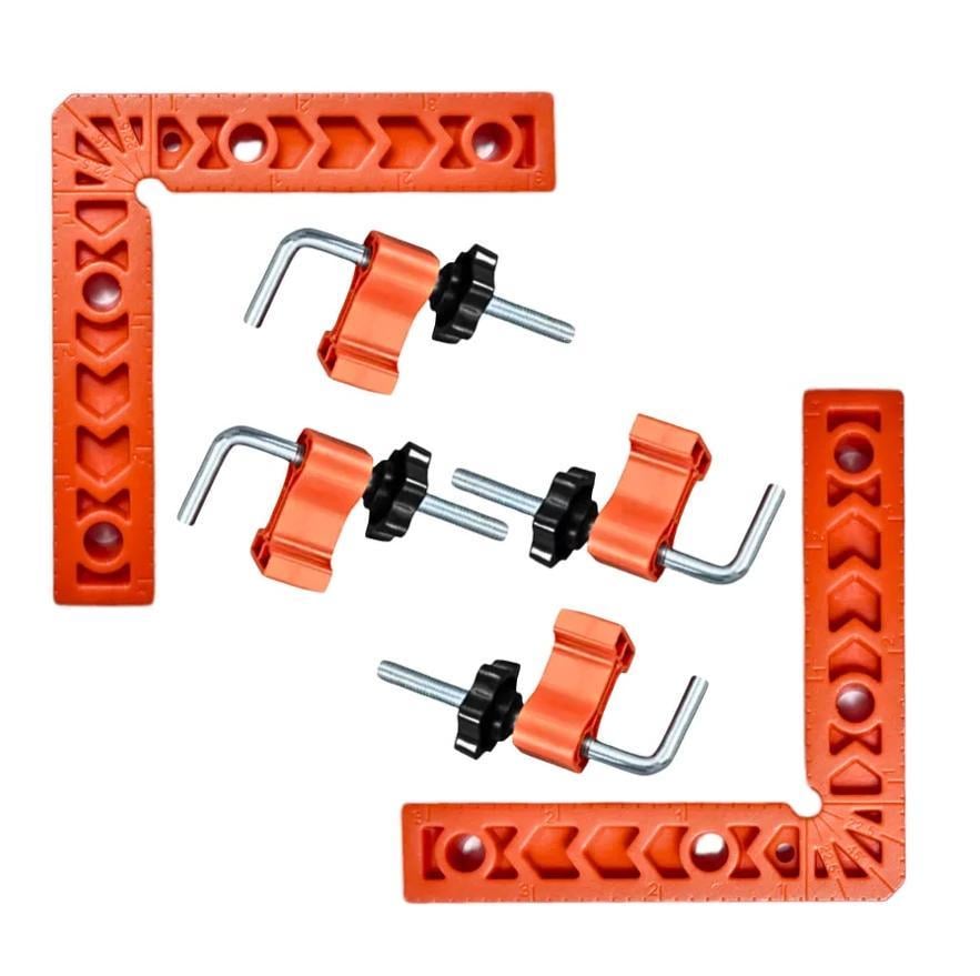 Набір монтажних кутиків з фіксаторами 2 кутики/4 струбцини/ 100х100 мм - фото 2