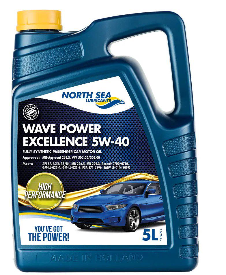 Моторная смазка синтетическая WAVE POWER EXCELLENCE для легковых автомобилей 5W-40 5 л (27573316)