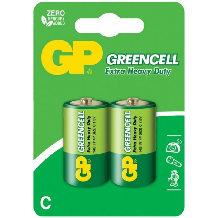 Батарейки GP Greencell 14G-U2 R14 C 1,5V 2 шт. (000102)
