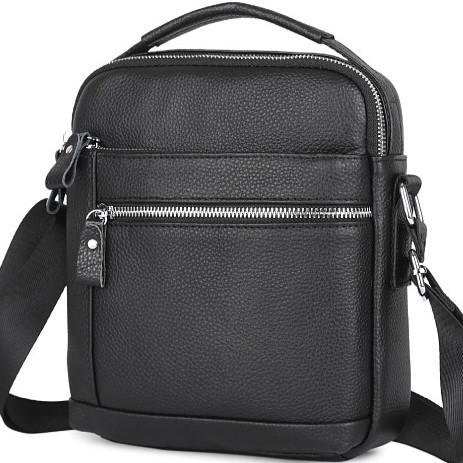 Сумка-барсетка чоловіча шкіряна через плече Tiding Bag Чорний (GLD-2044)
