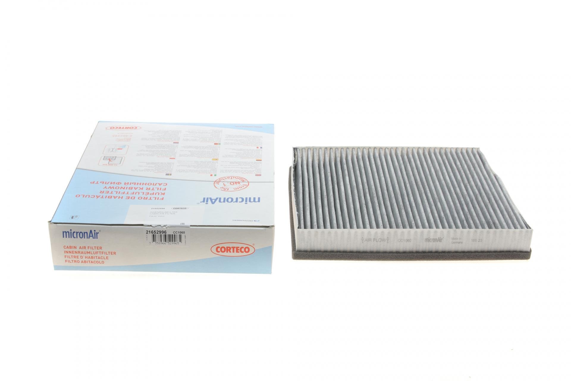 Фильтр салона CORTECO для Volvo S60/S70/S80/V70/XC90- 14 угольный (21652996)