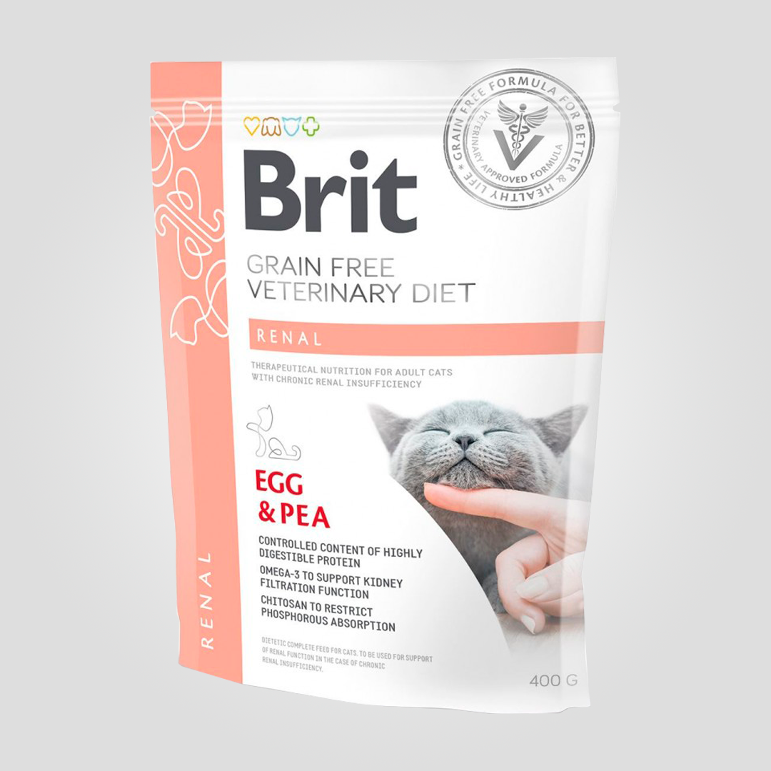Корм сухой Brit VetDiet Cat Renal для кошек при заболеваниях почек с яйцом и горохом 400 г (2182973316)