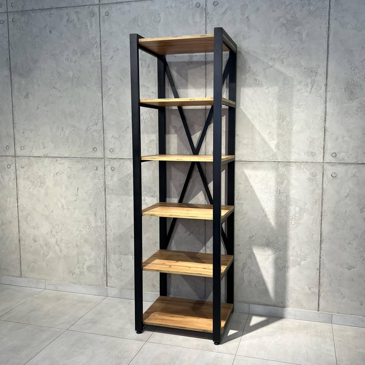 Стеллаж в гостиную 600 открытый металлический Loft для книг (000088449)