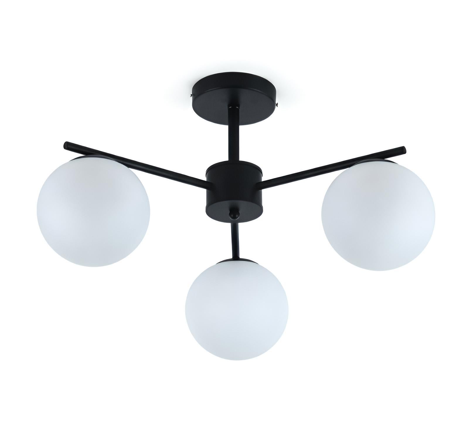 Потолочная люстра на 3 плафона Valeso 513-3 для гостиной и спальни металлическая Черный