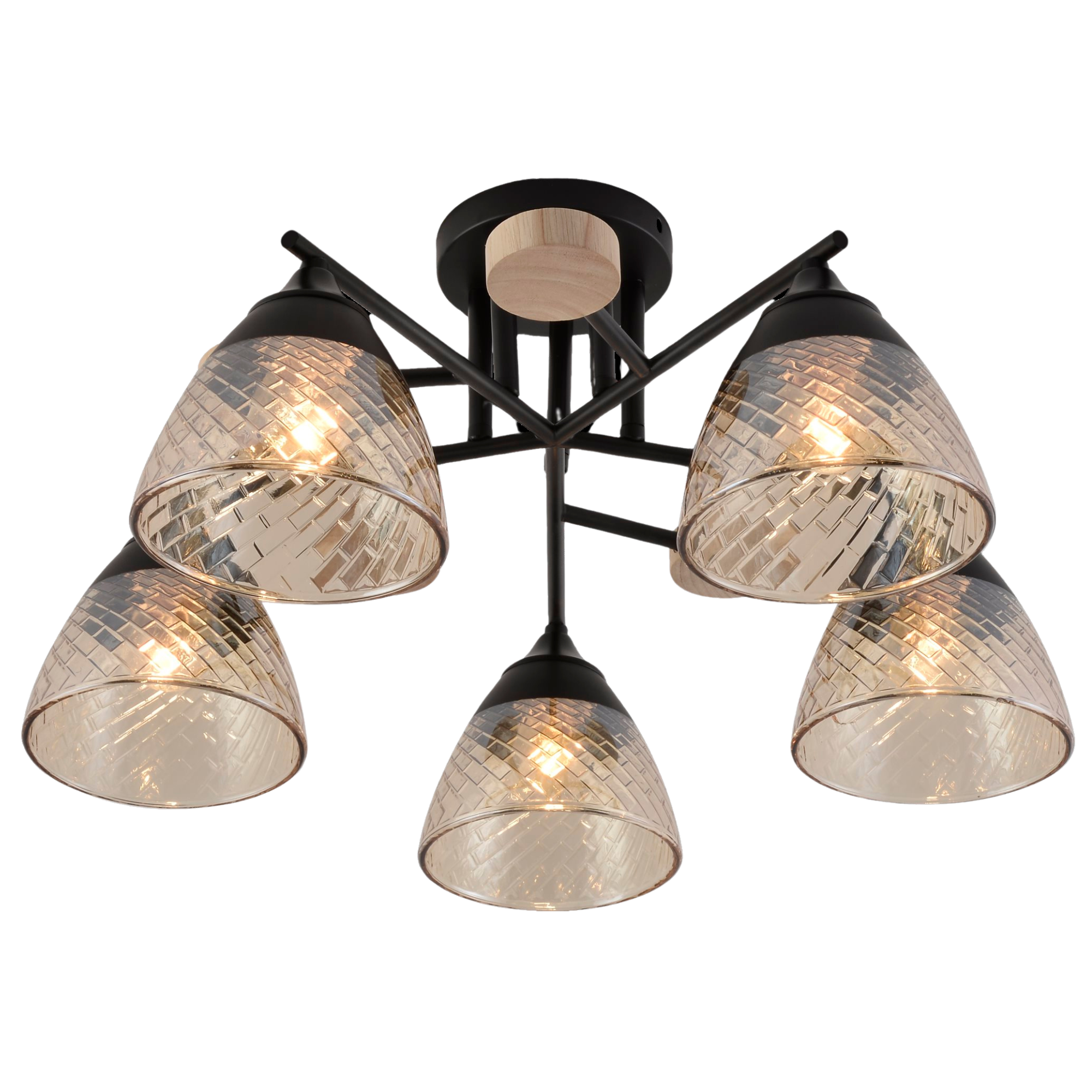 Люстра декоративная Valeso V XA1527/5 BK+WOOD (000041193)