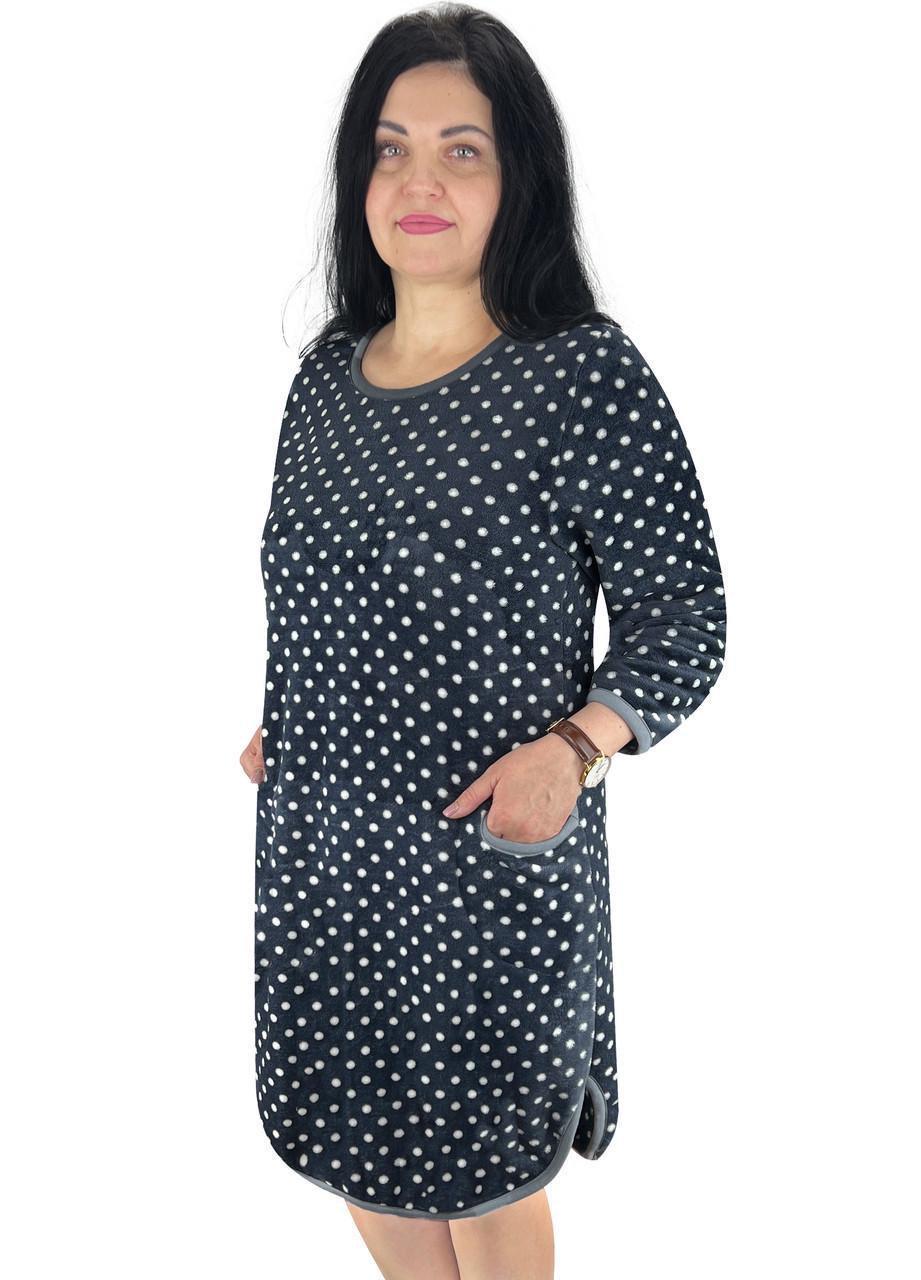 Туніка жіноча з кишенями 4677 Горох велсофт р. 56 Сірий (2099150622) - фото 1 Туніка жіноча з кишенями 4677 Горох велсофт р. 56 Сірий (2099150622) - фото 1