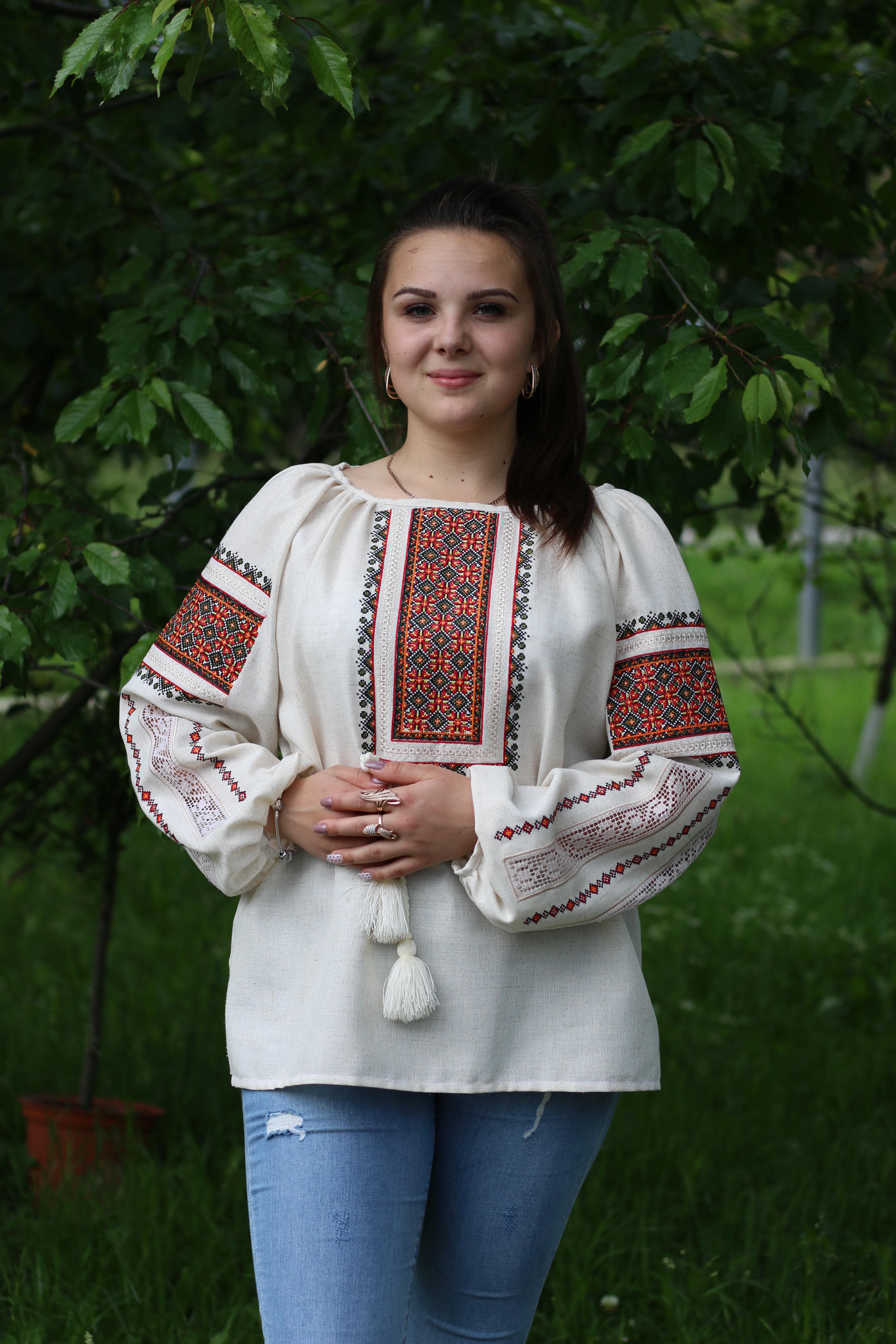 Вышиванка женская с длинным рукавом XL Серый (2758XL-52)