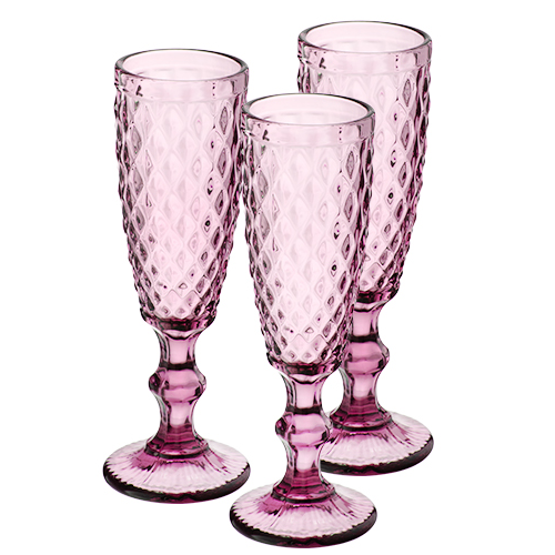 Набір бокалів для шампанського SNT Аргайл 6 шт. Бордовий (9446) - фото 1 Набір бокалів для шампанського SNT Аргайл 6 шт. Бордовий (9446) - фото 1