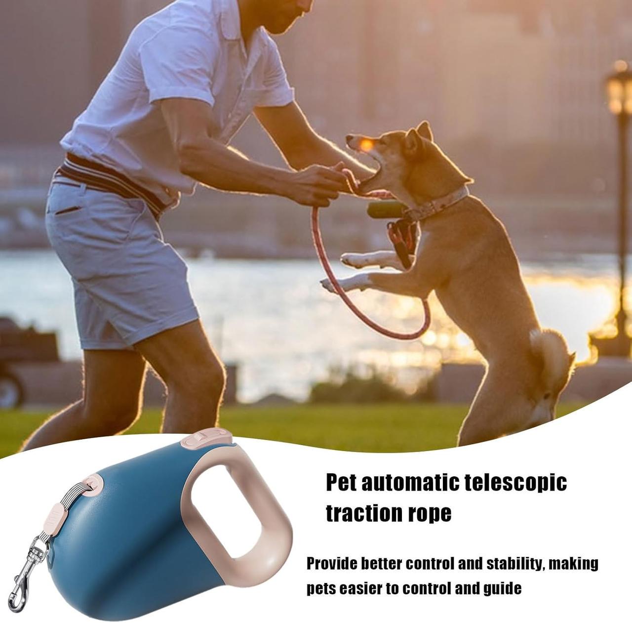 Поводок-рулетка для выгула собак Kimpets 5 м Голубой (2451728614) - фото 5