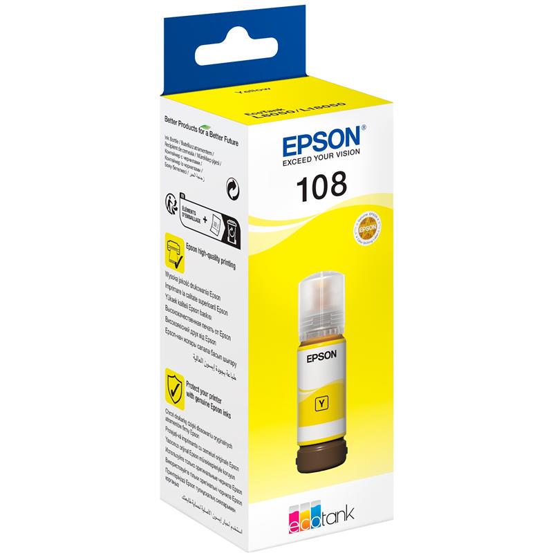 Чернила Epson 108 70 мл Yellow (C13T09C44A)