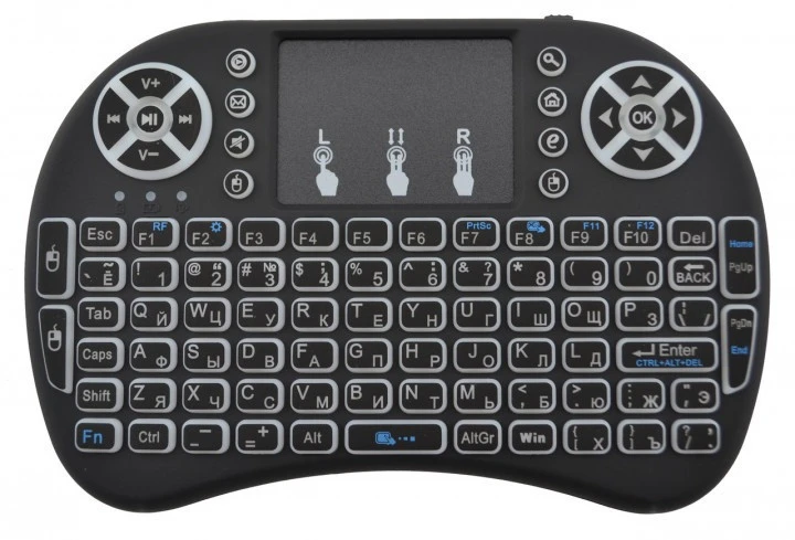 Клавіатура міні MWK08/i8 з тачпадом із підсвіткою Чорний